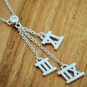 TIFFANY & CO. NECKLACE ROMAN NUMERALS DIAMOND LARIOT STERLING JEWELRY